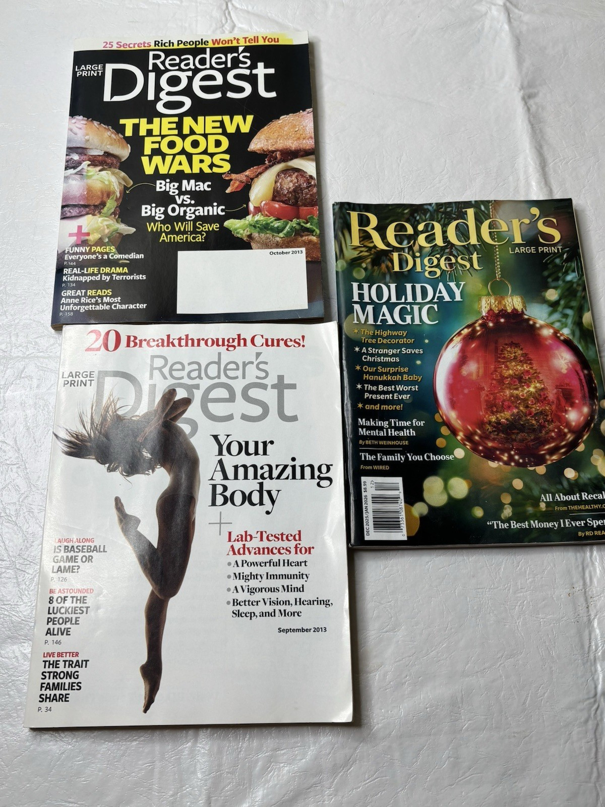 Lot x 7 Reader&rsquo;s Digest Large Print Sep Oct 2013 Mar Jul Oct Dec 2025 Jan 2026