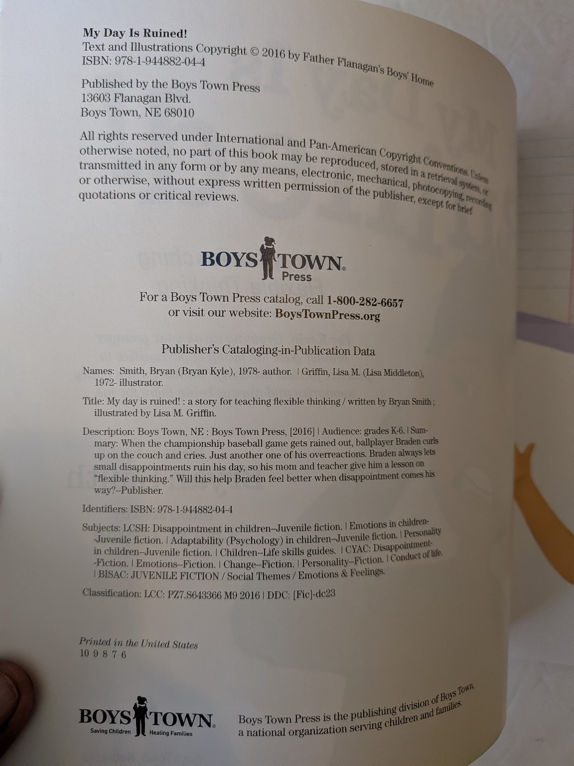 My Day Is Ruined! Bryan Smith 2016 Children&rsquo;s Flexible Thinking Boys Town Press