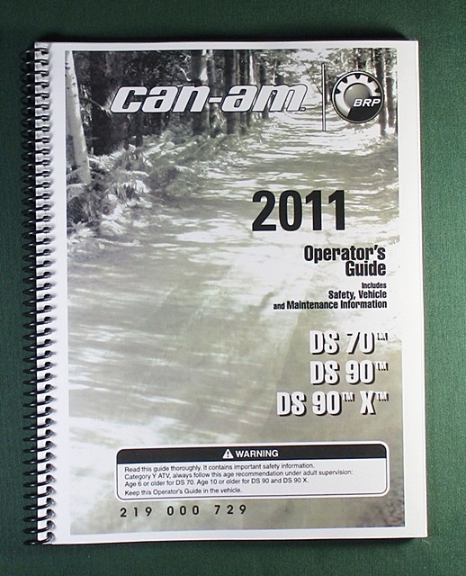 2011 Can-Am DS 70 Owner&rsquo;s Manual: 144 Pages & Protective Covers