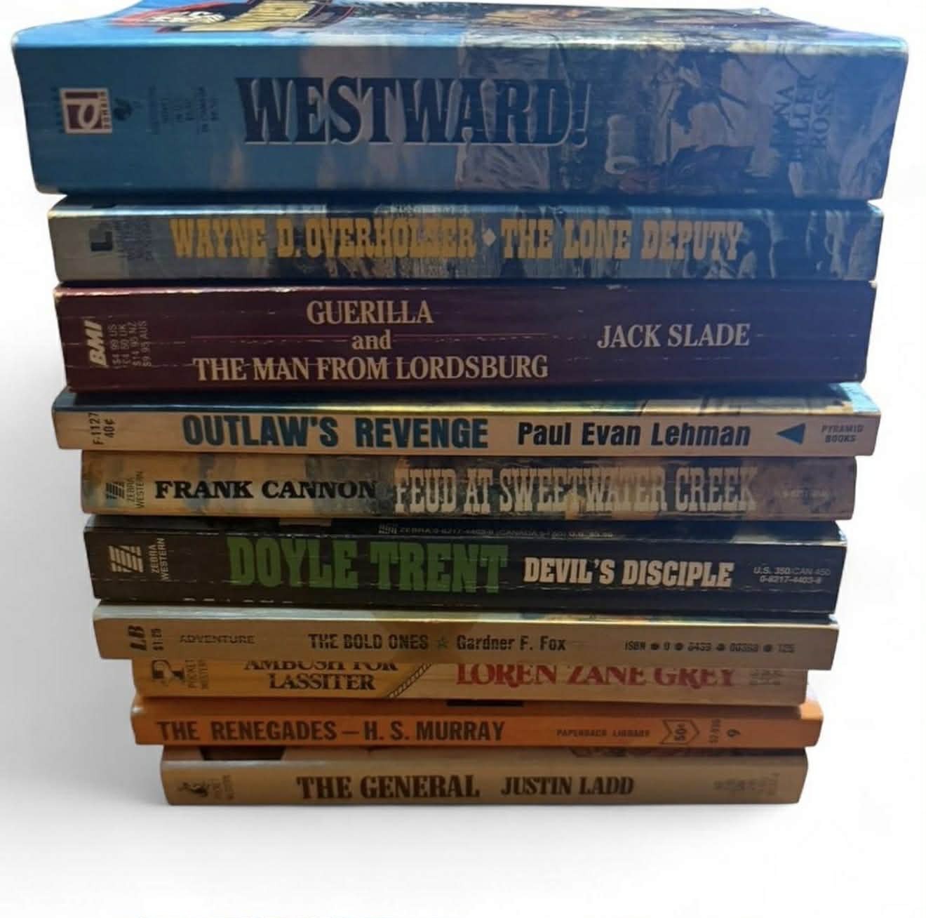 Vintage Bundle of Paperback Western/Cowboy Vovels 10 books