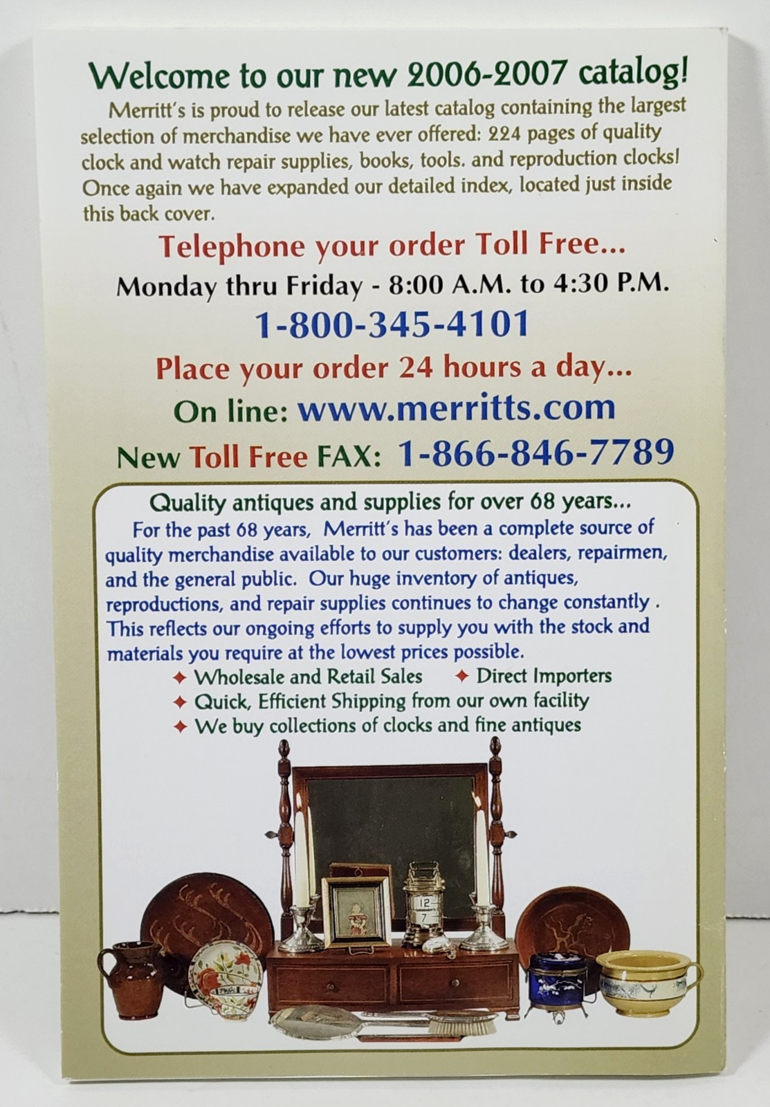 Merritt&rsquo;s Clock and Watch Repair Supplies, Books, & Tools 2006-2007 Catalog