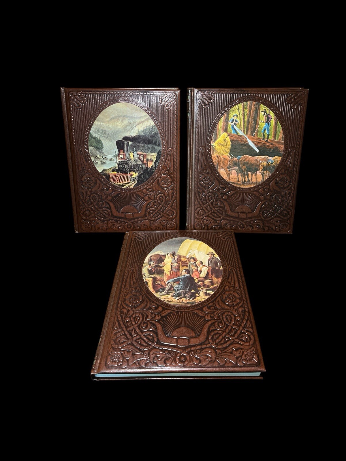 Vintage Lot of 11 The Old West Series Leatherette Hardcover Time Life Books