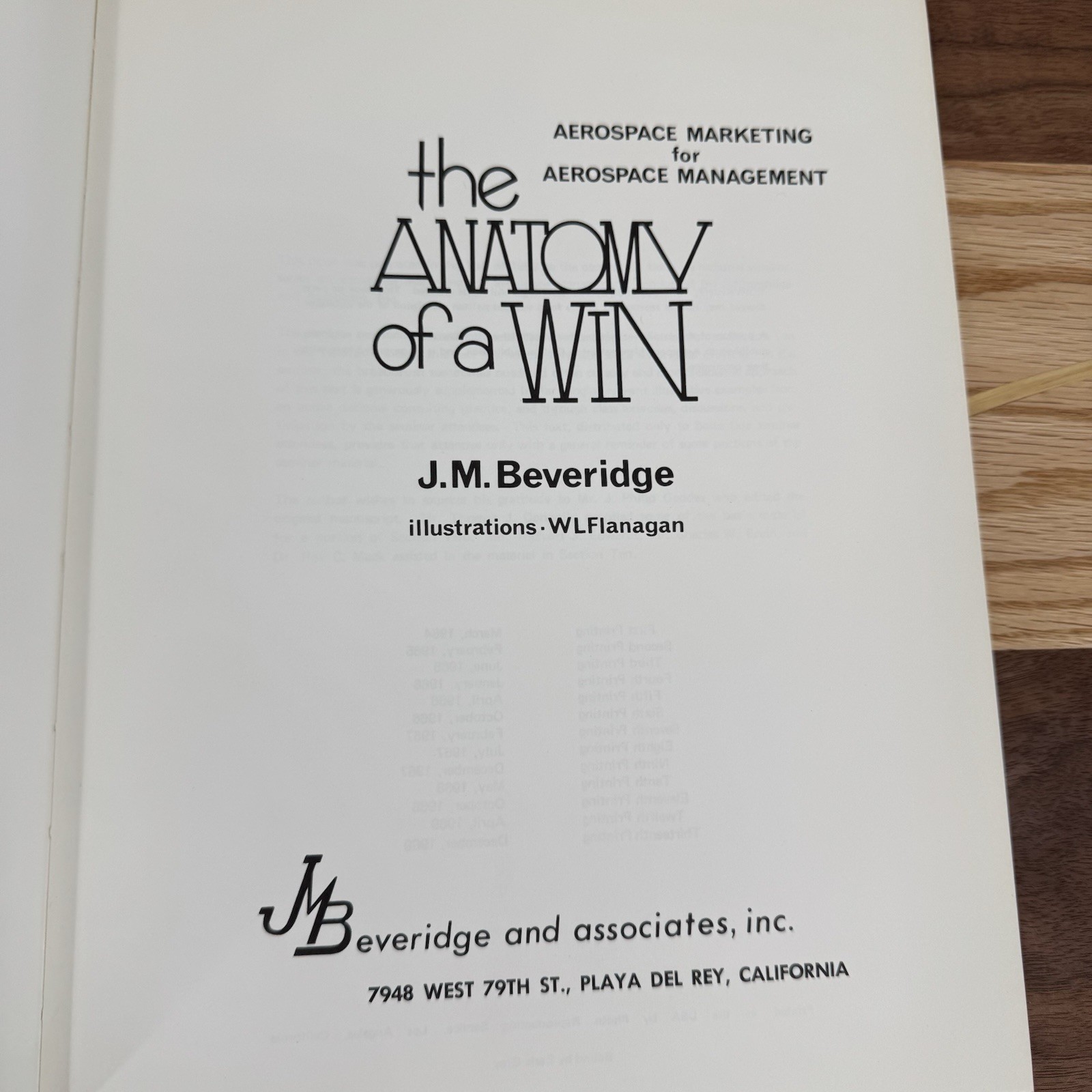 Anatomy of a WIN Aerospace Marketing for Aerospace Management JM Beveridge 1969
