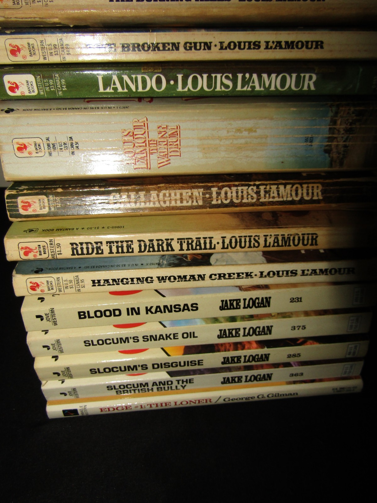 Lot Of 13 Paperback Books Western Louis L’Amour Early Sackett w Slocum Zane Grey