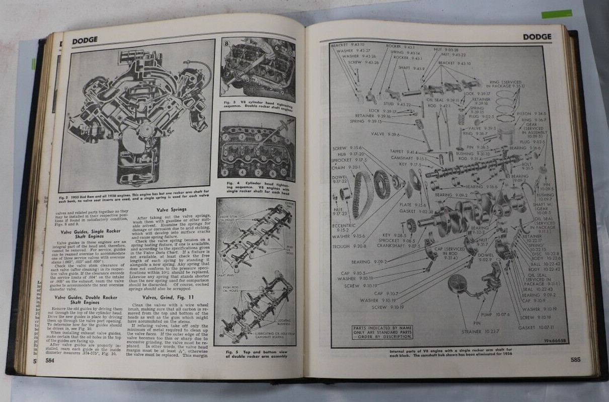1956 Motor&rsquo;s Auto Repair Manual 19th Edition Car Auto Vehicle Mechanic 1946-1956