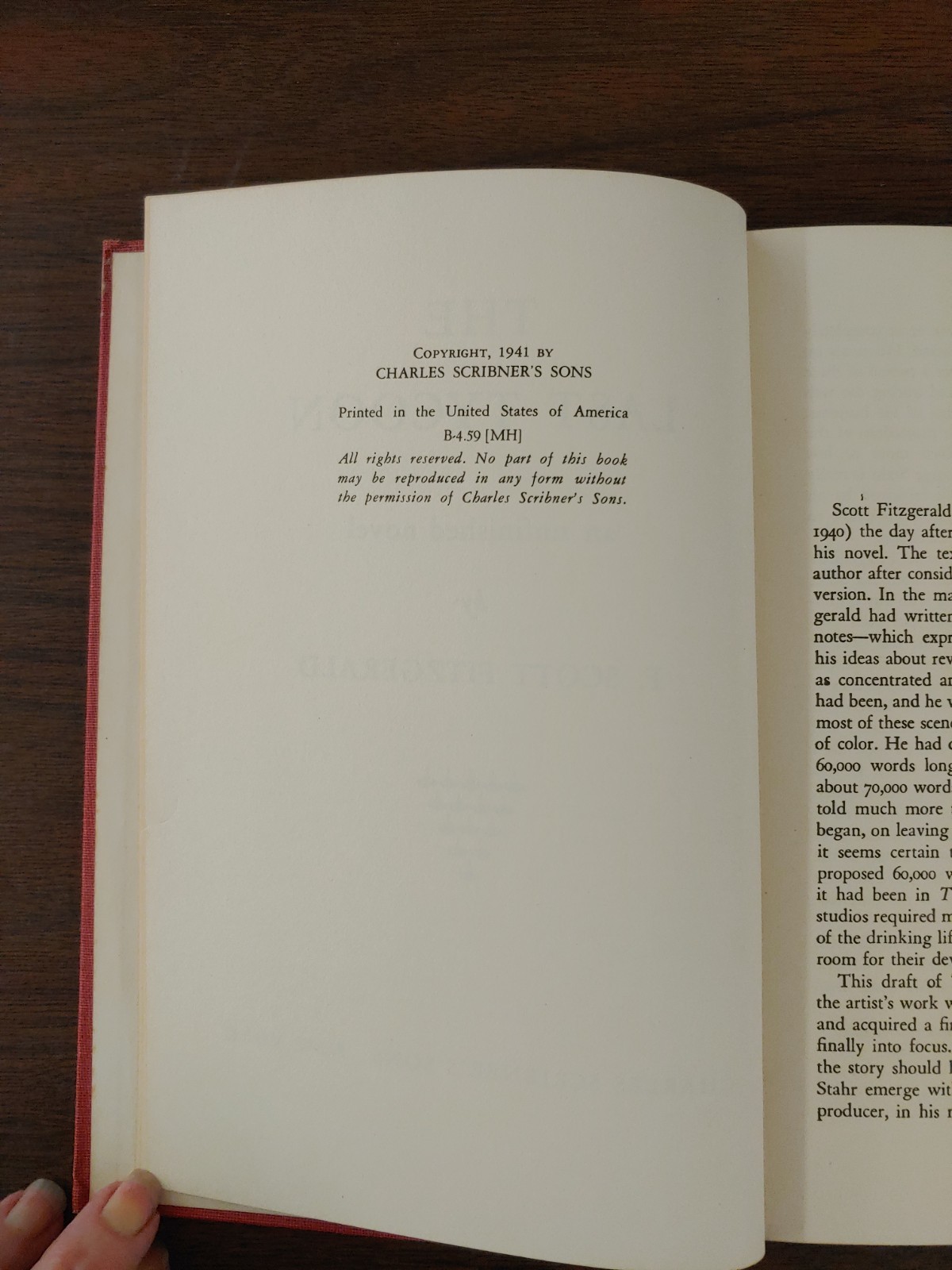F. Scott Fitzgerald « The Last Tycoon » Charles Scribner&rsquo;s Sons NY 1941 Edition