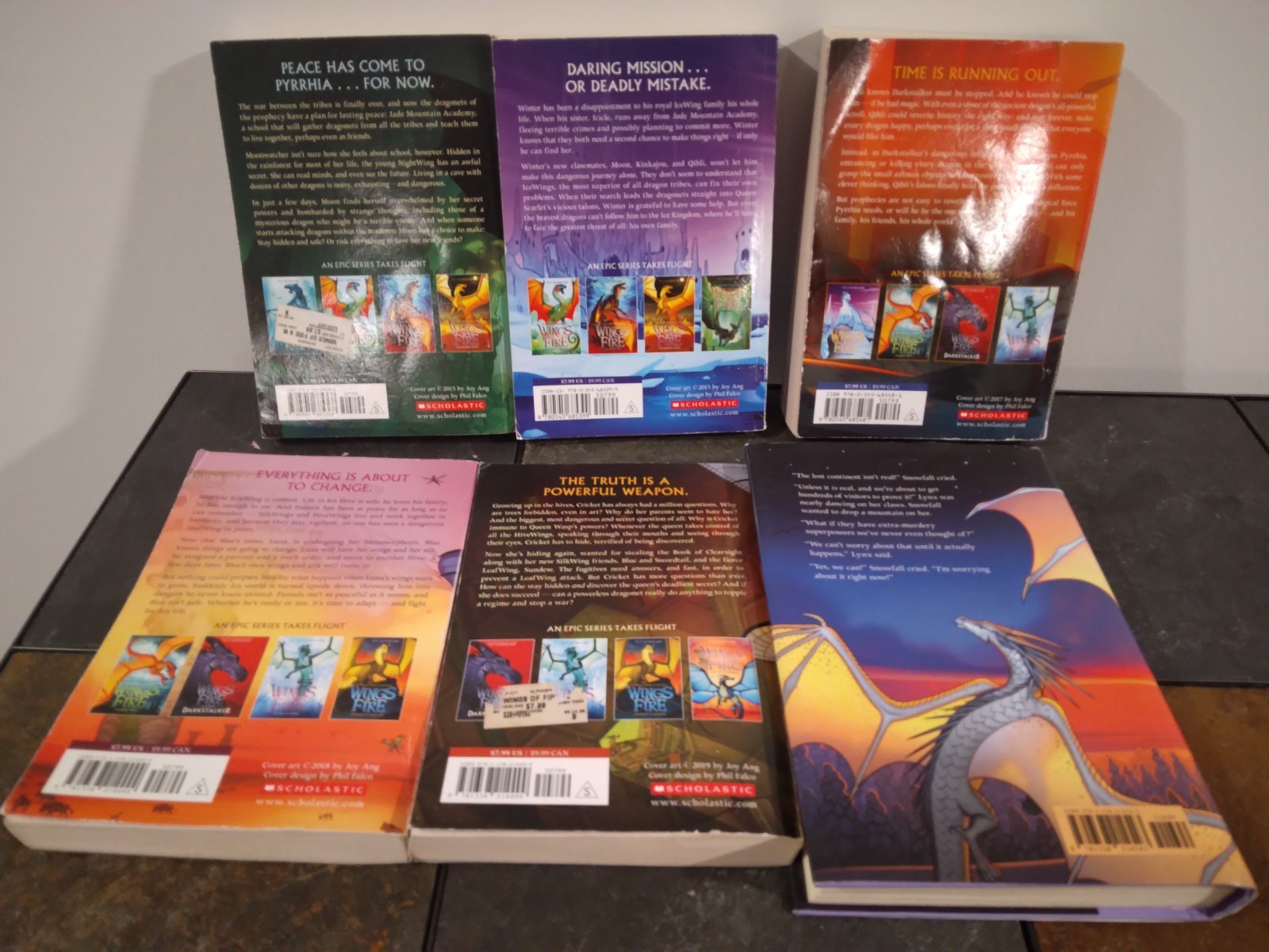 6X Wings of Fire Books – 6, 7, 10, 11, 12, 14 – Sutherland – ACCEPTABLE