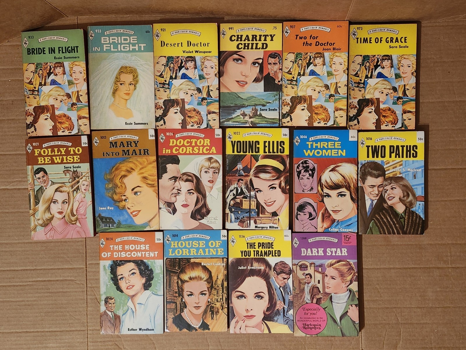 Harlequin Romance Lot Of 51 Paperbacks Books Series 400-1200 Vintage 1957-69