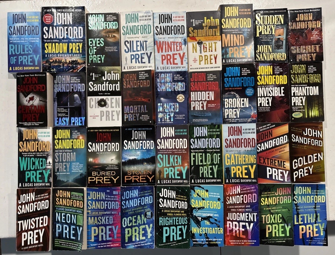 36 Book Lot Complete Lucas Davenport « PREY » Series #1-35+1 JOHN SANDFORD Set