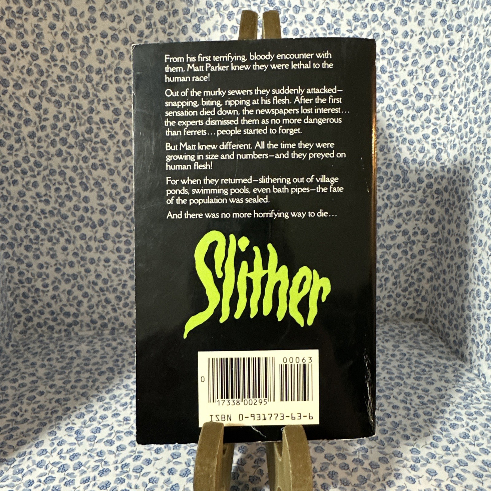 Slither By John Halkin 1986 Critic&rsquo;s Choice Paperback Book Vintage Horror