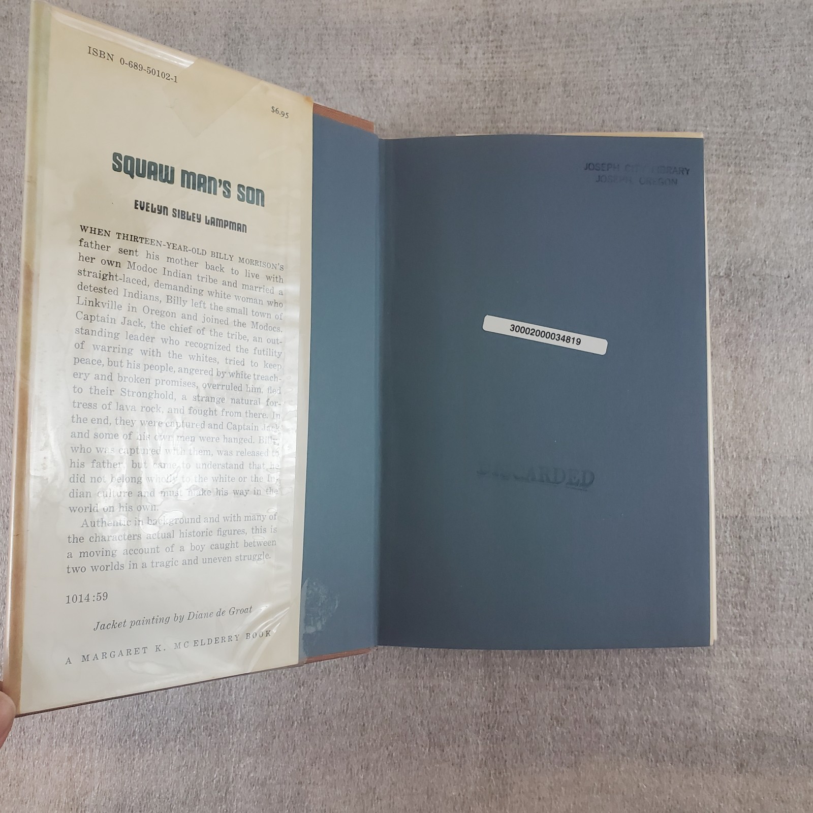 Sqaw Man&rsquo;s Son by Evelyn Sibley Lampman 1978 1st Ed Hardcover ~ Ex-Library