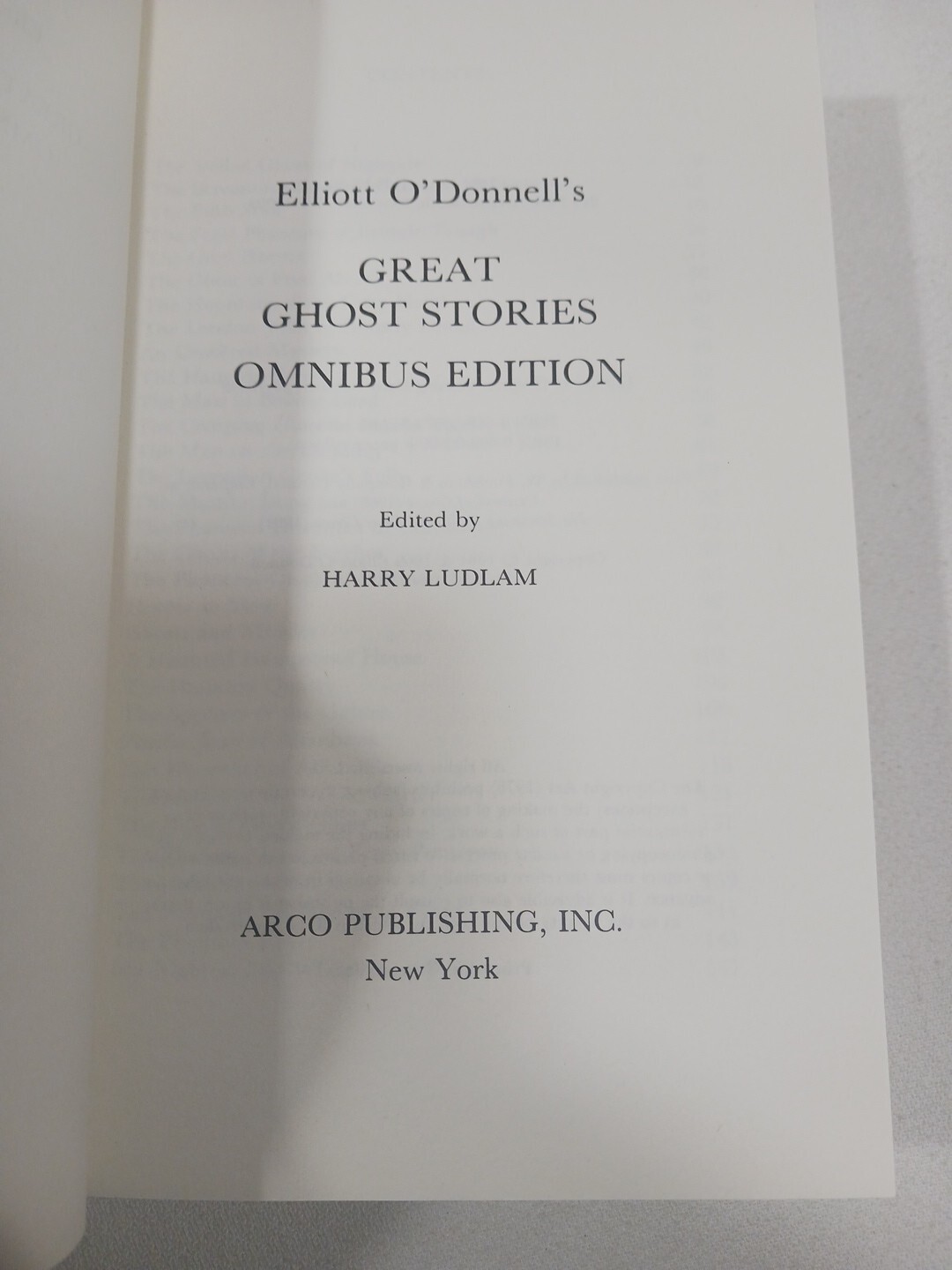Great Ghost Stories Elliot O&rsquo;Donnell 1984 TPB Omnibus Ed Occult True Horror VGC