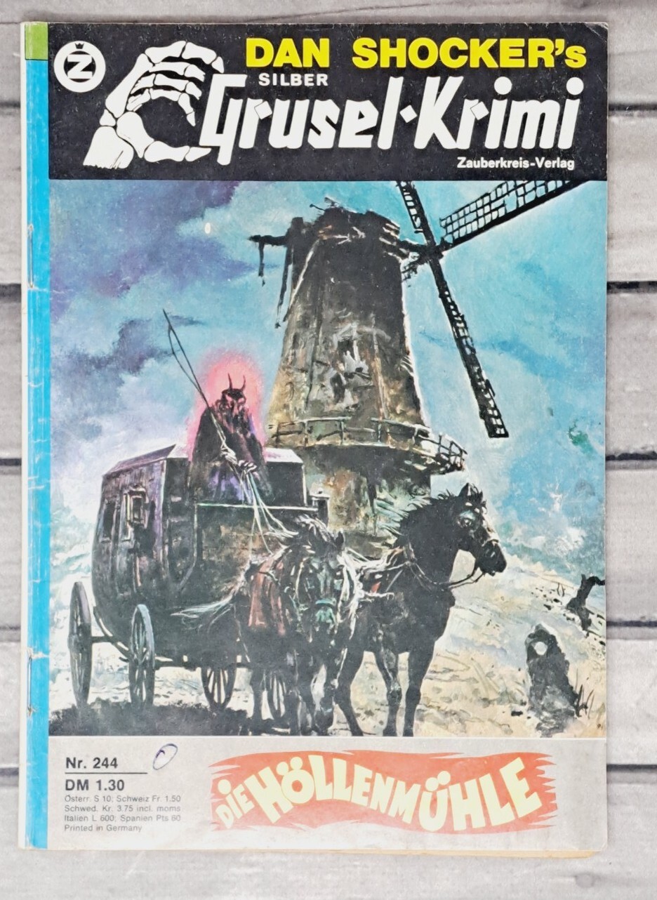 Dan Shocker&rsquo;s Silber Grusel-Krimi #244 German Pulp Horror Magazine Novel VTG