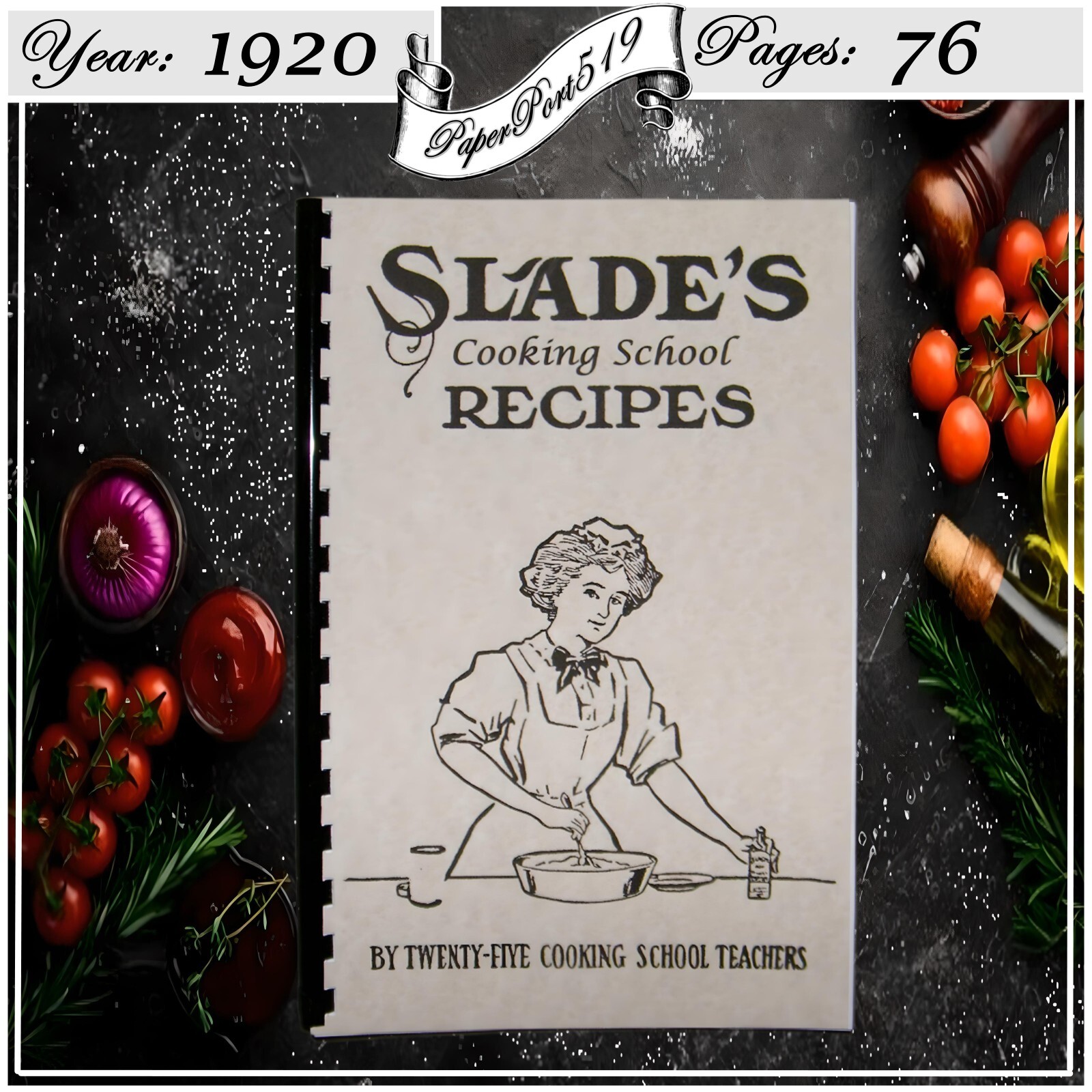 1920 Slade&rsquo;s Cooking School Recipes Vintage Cook Book 76 Pages