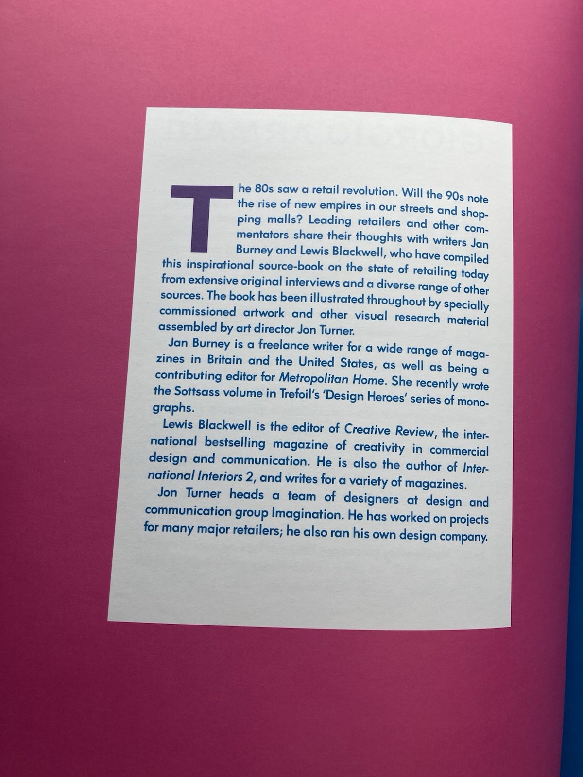 The Retail Future Display Book by burney & blackwell Foreword By G. Armani 1990