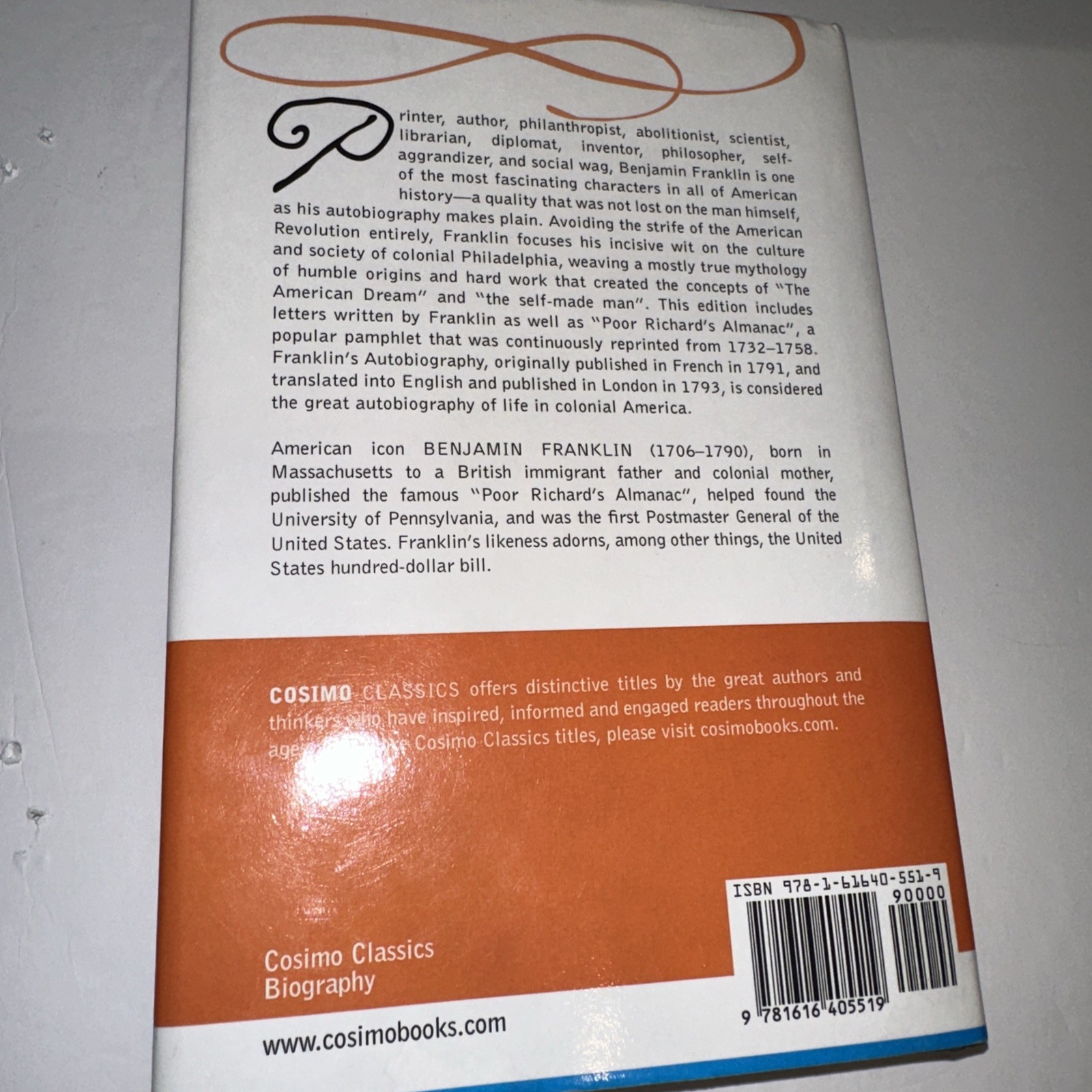 Autobiography of Benjamin Franklin Including Poor Richard&rsquo;s Almanac HCDJ 2011