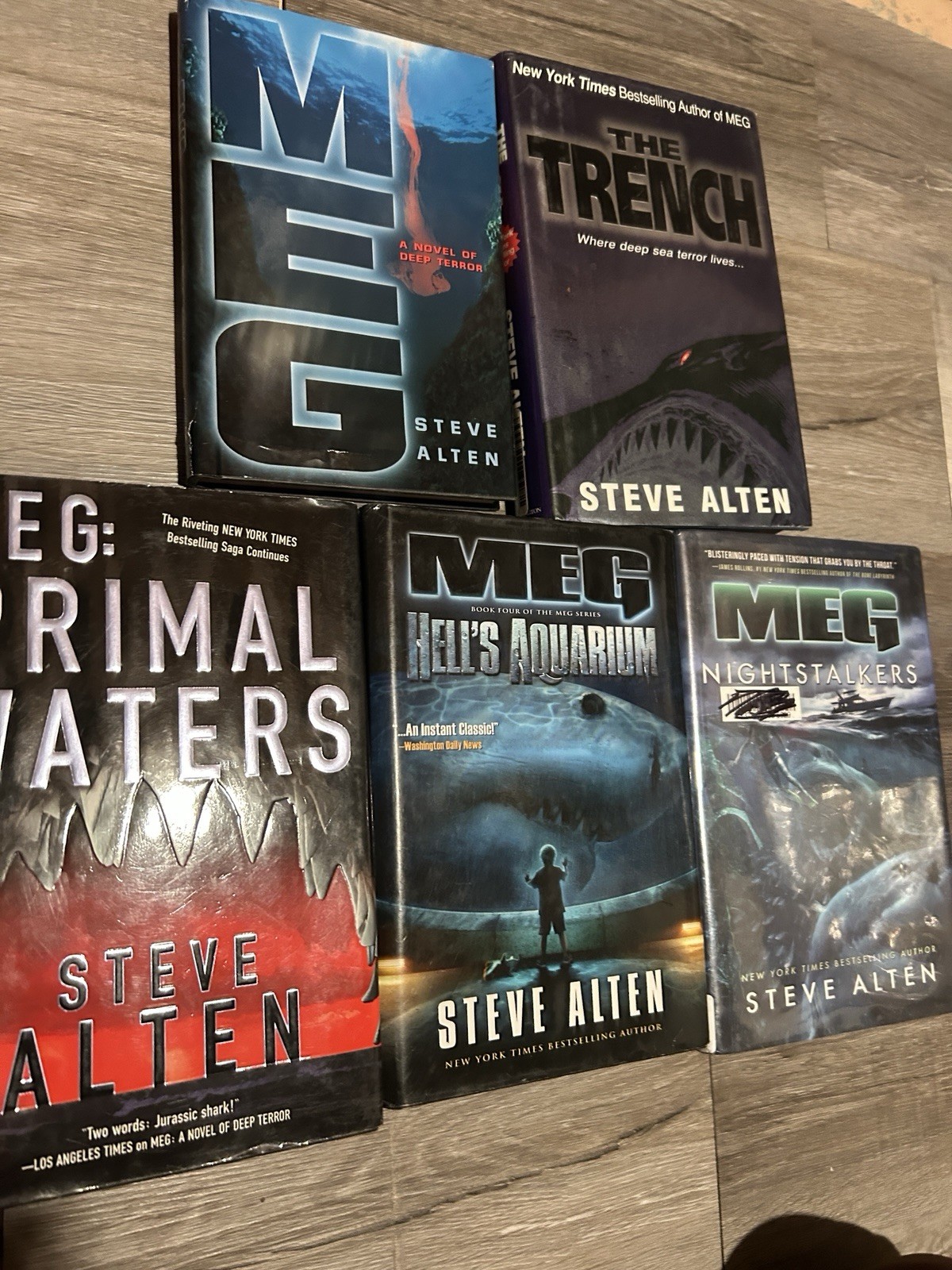 MEG Series Set Lot Steve Alten HARDCOVER NOVEL AUTHENTIC JAWS SHARK Megalodon