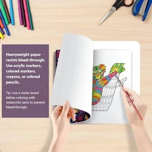 Adult Coloring Books Set:3 Coloring Books for Adults Animal Flowers & Other Them