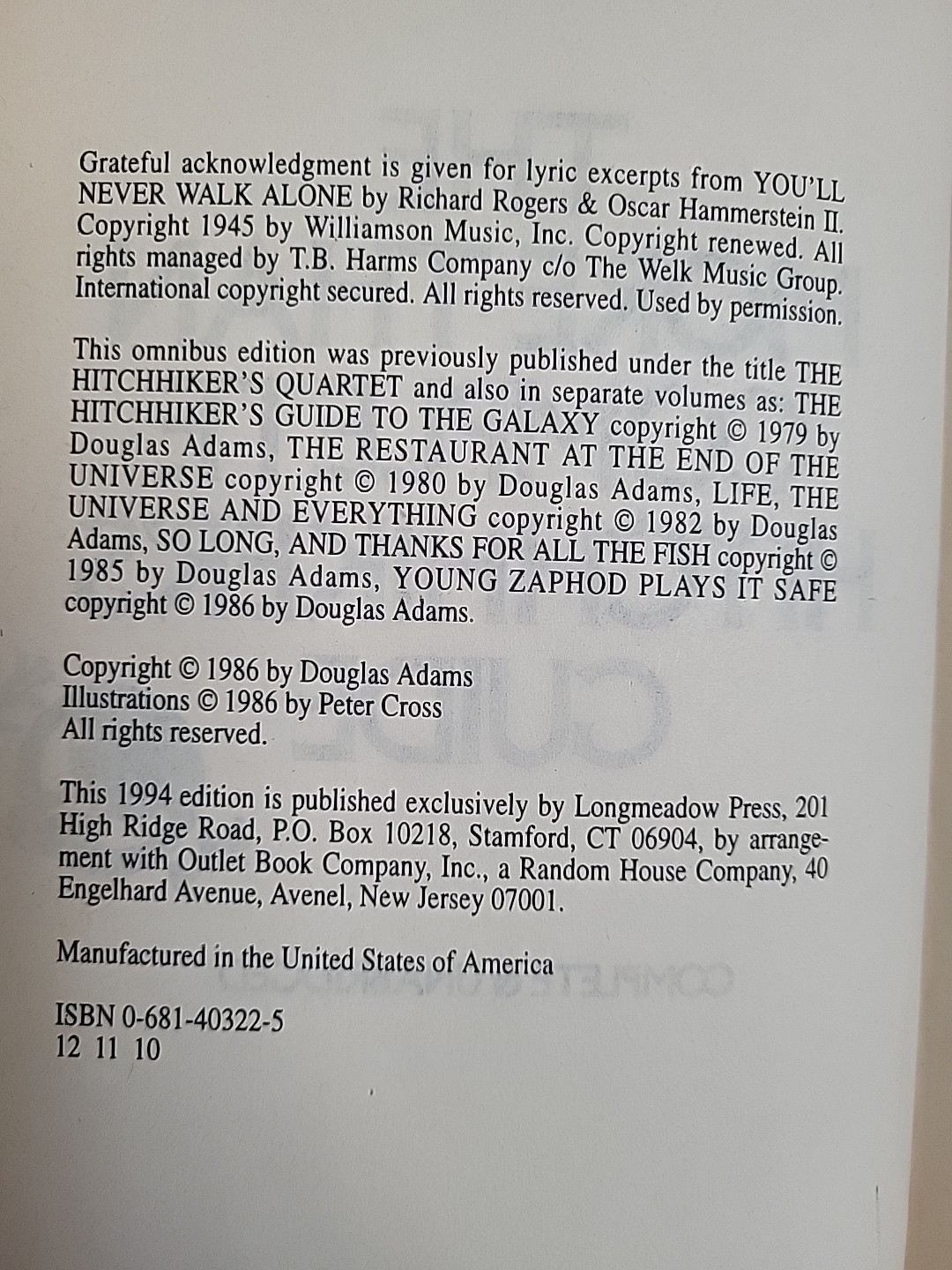 The More Than Complete Hitchhiker&rsquo;s Guide Douglas Adams 1987 Leather bonding
