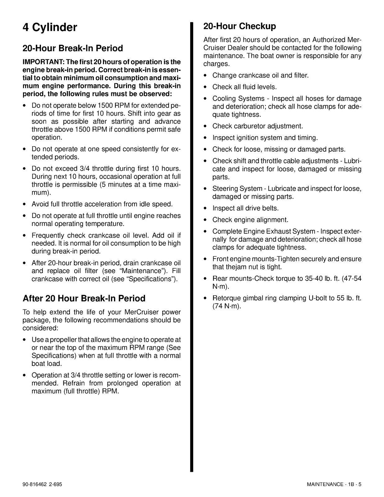 MERCURY MERCRUISER NO. 13 MARINE ENGINES SERVICE MANUAL BOUND – FRONT & BACK