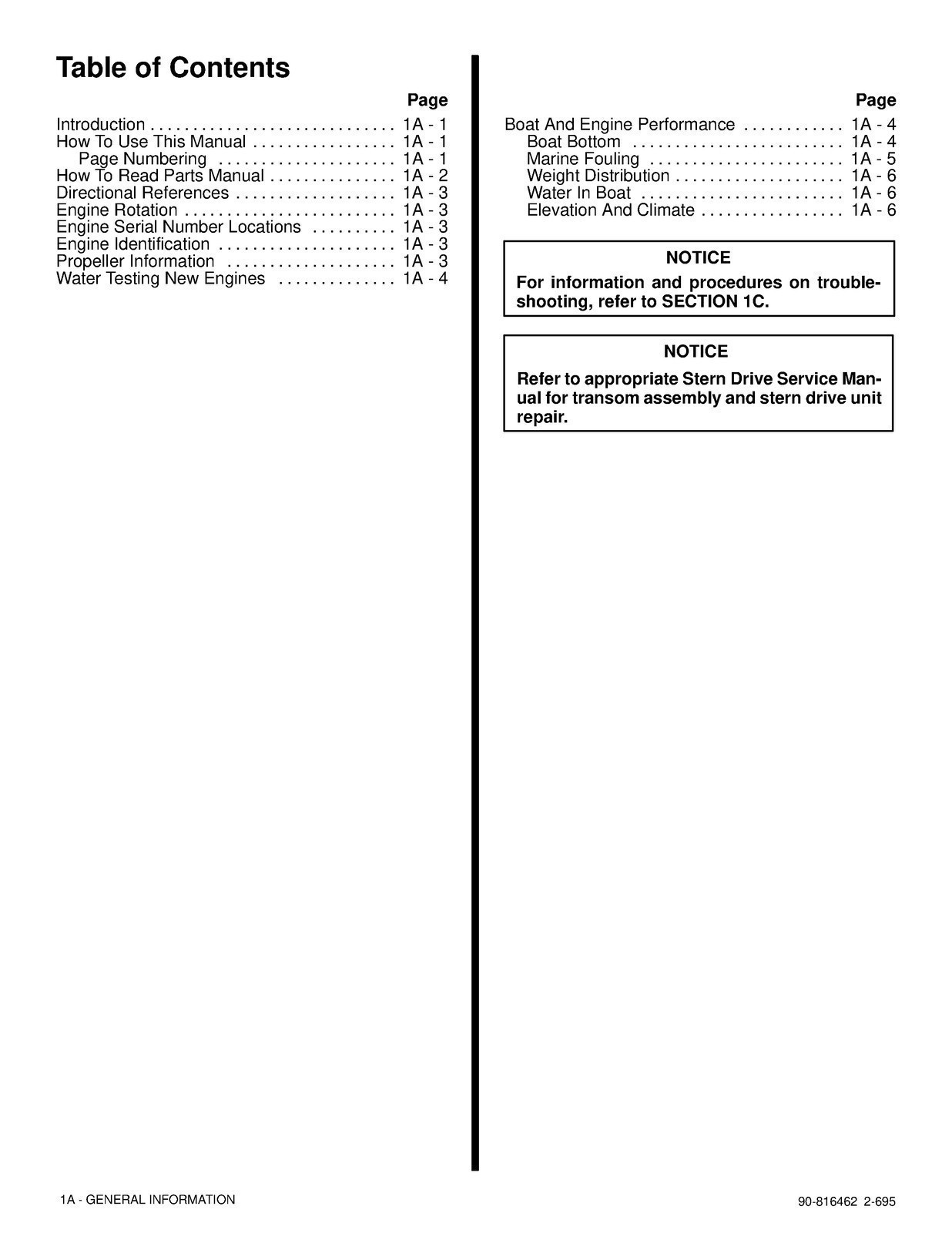 MERCURY MERCRUISER NO. 13 MARINE ENGINES SERVICE MANUAL BOUND – FRONT & BACK