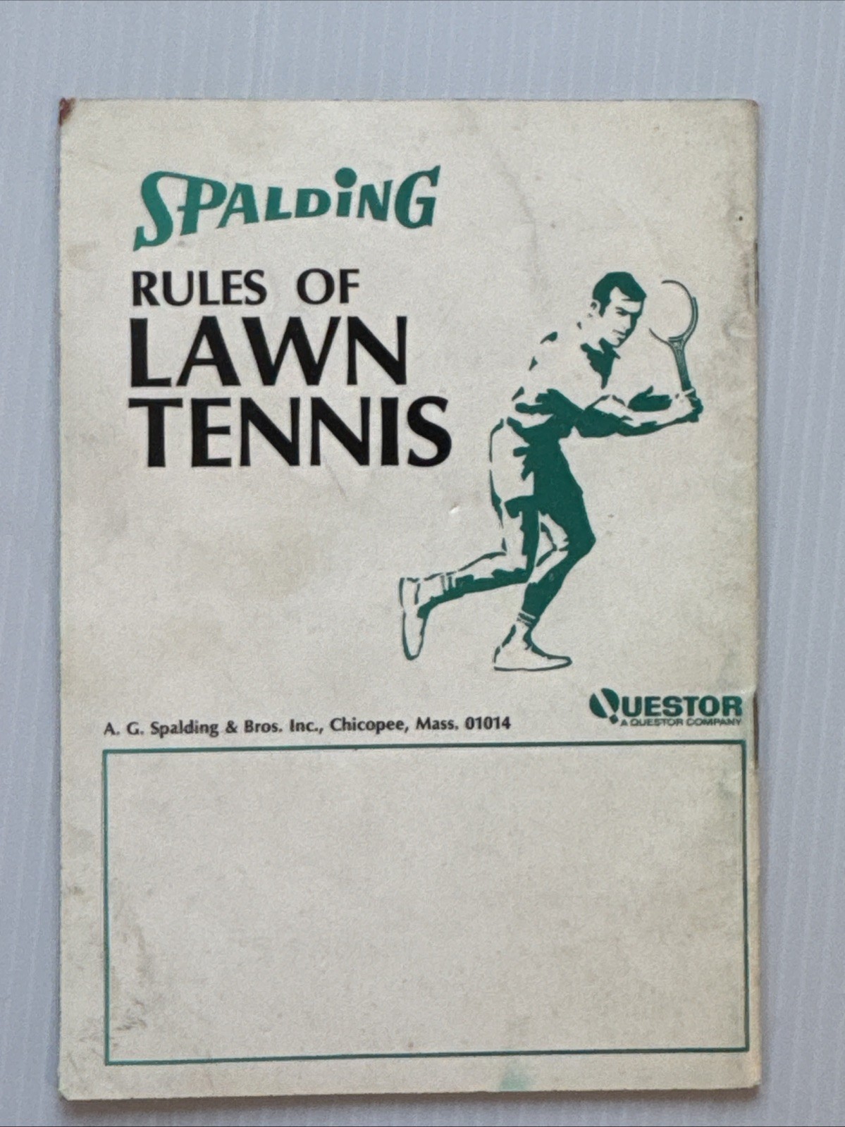 1970 Spalding Rules of Lawn Tennis Cases and Decisions Booklet 4.5&Prime; x 6.5&Prime; USLTA