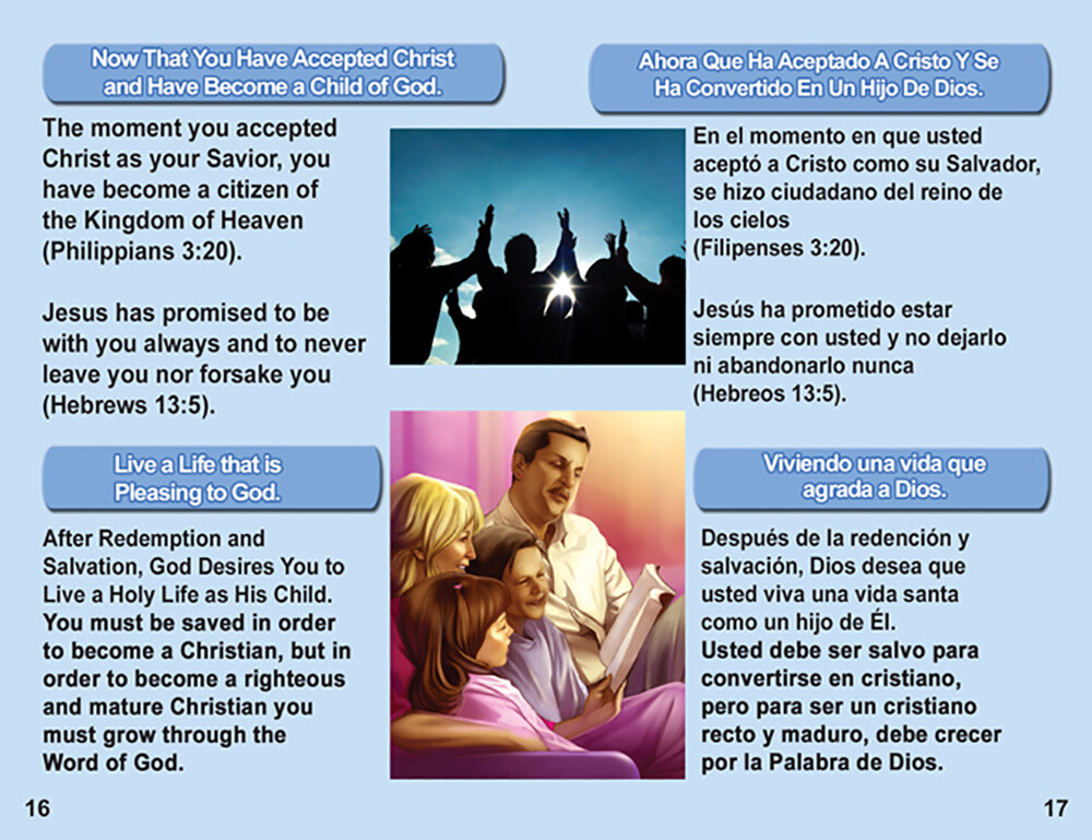 « ENGLISH & SPANISH Tracts, 20 Pages Each, Pack of 40 units, Powerful & Colorful