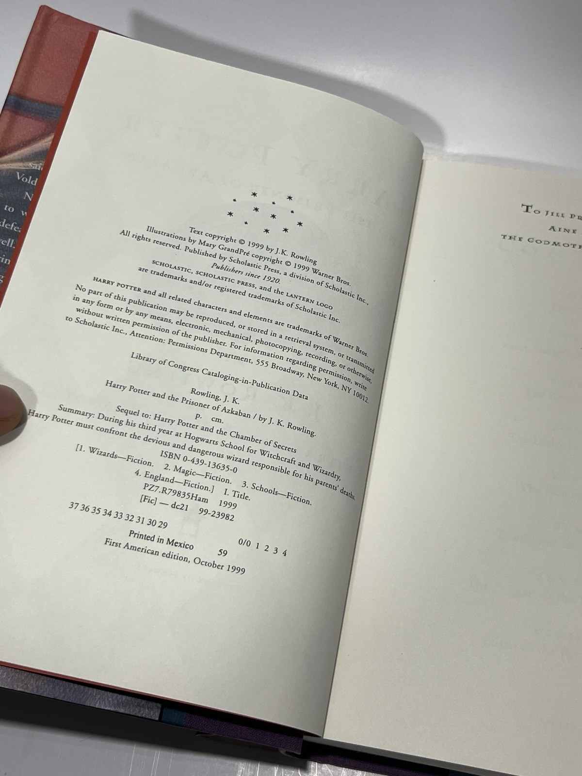Harry Potter and the Prisoner of Azkaban 1st American Edition Hardcover DJ