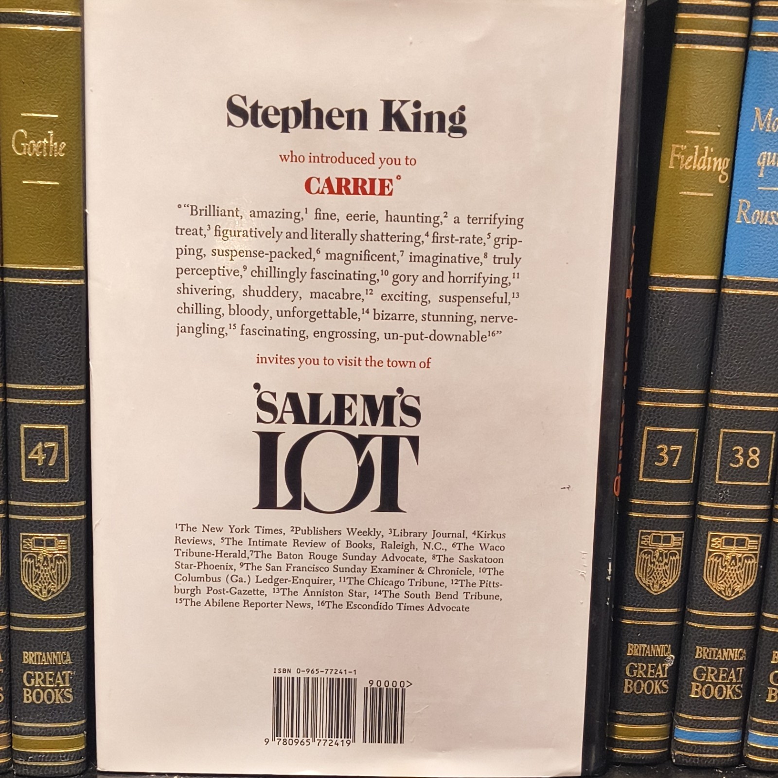 Stephen King &lsquo;Salem&rsquo;s Lot Book Club Edition w/ Dust Jacket Doubleday 1975