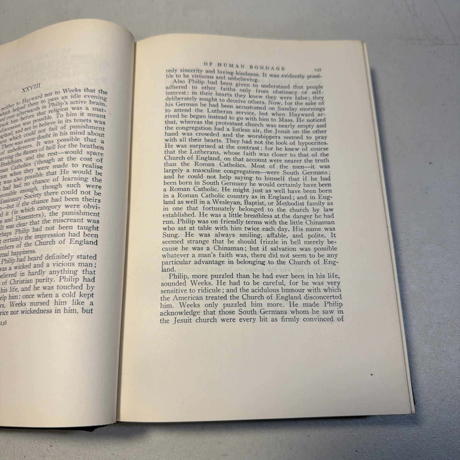 1915 « OF HUMAN BONDAGE » HC book, by W. Somerset Maugham RARE