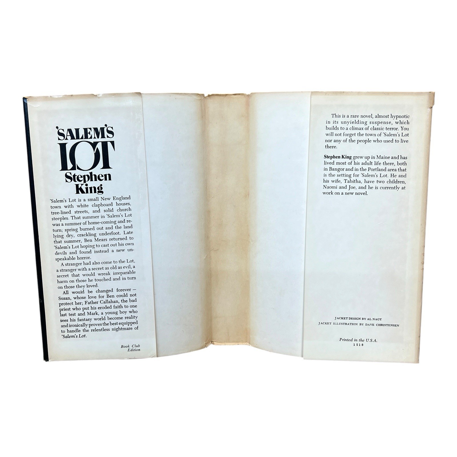 1975 SALEM&rsquo;S LOT Stephen King Hardcover First Book Club Edition BCE 1st Edition