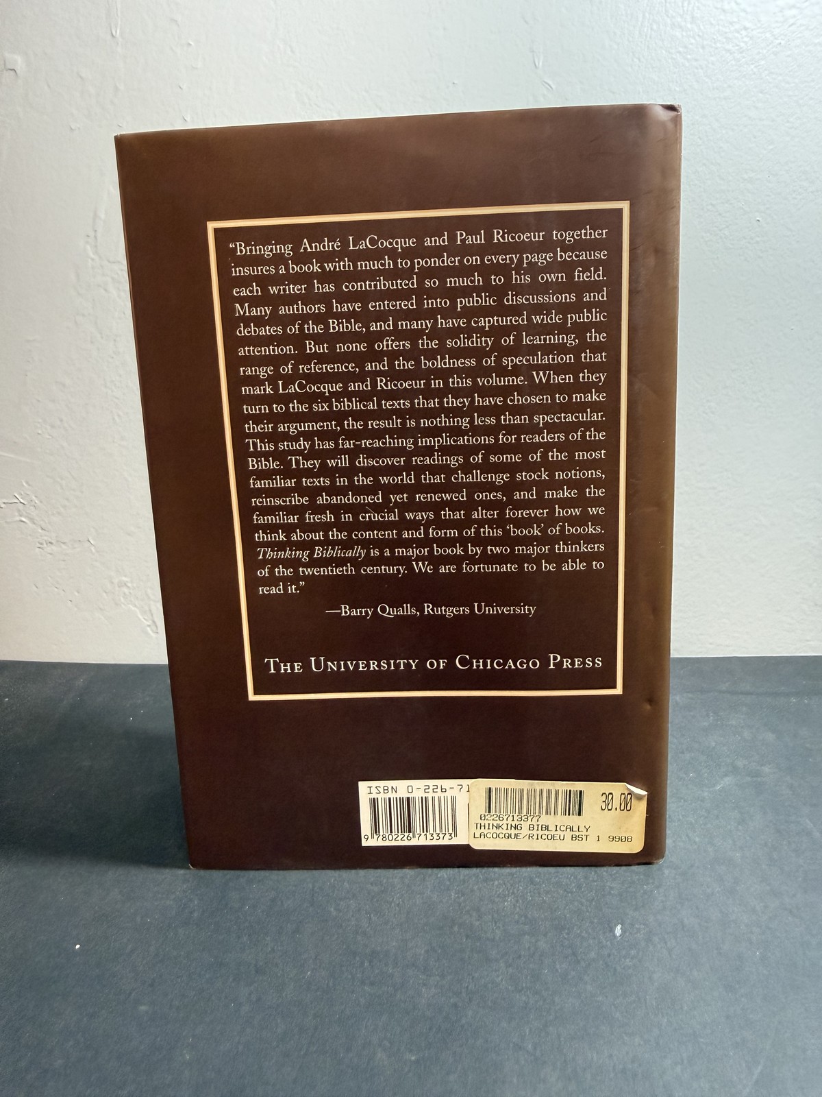 Thinking Biblically Exegetical and Hermeneutical Studies LaCocque Ricoeur 1998