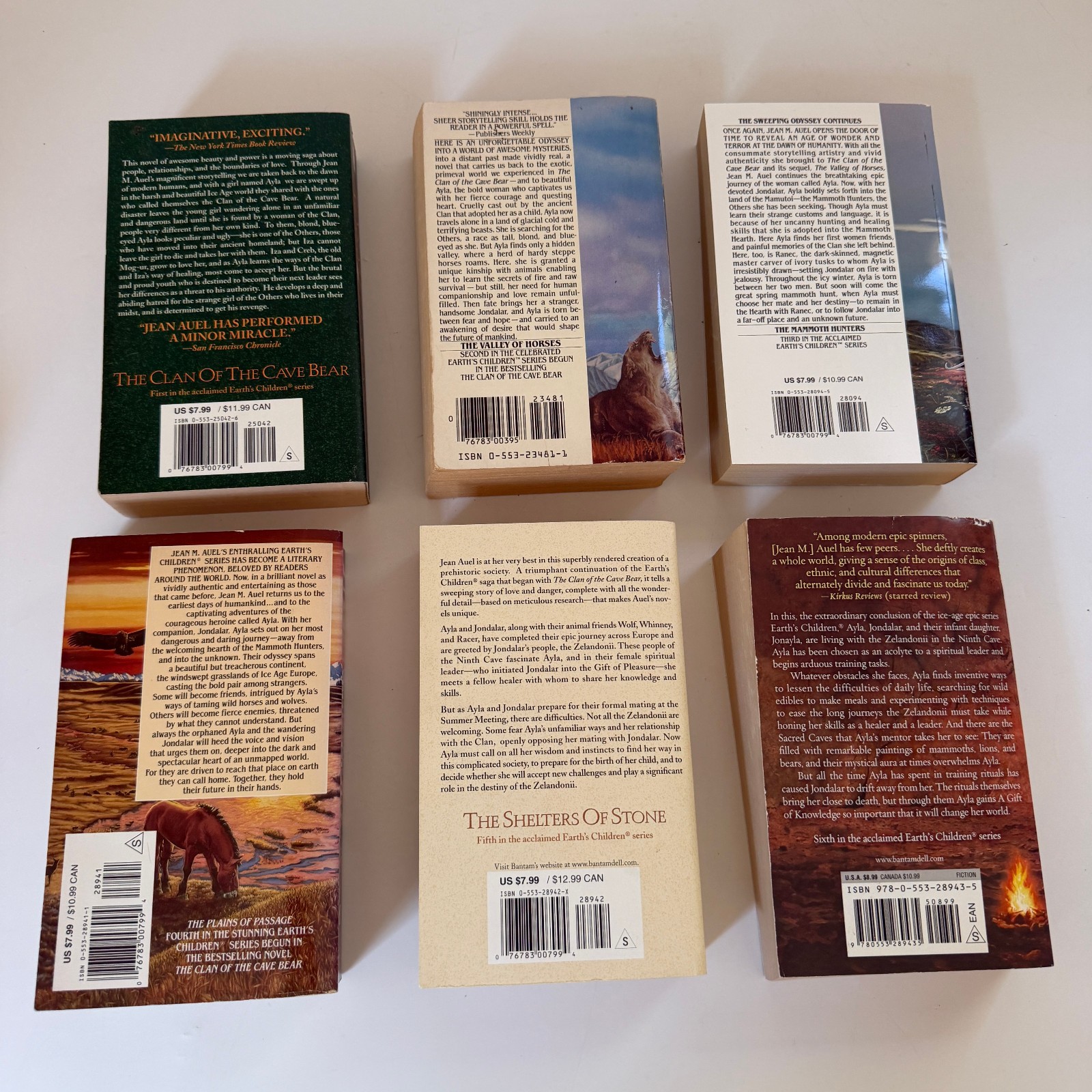 Jean Auel Earth&rsquo;s Children Complete Series Paperback Lot 6 Clan of the Cave Bear