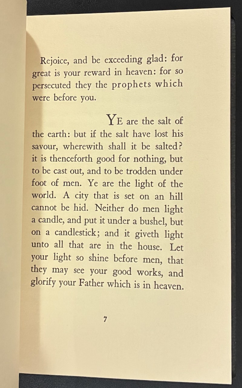 1934 The Sermon On The Mount The Gospel According To St Matthew Flexi-HC Booklet