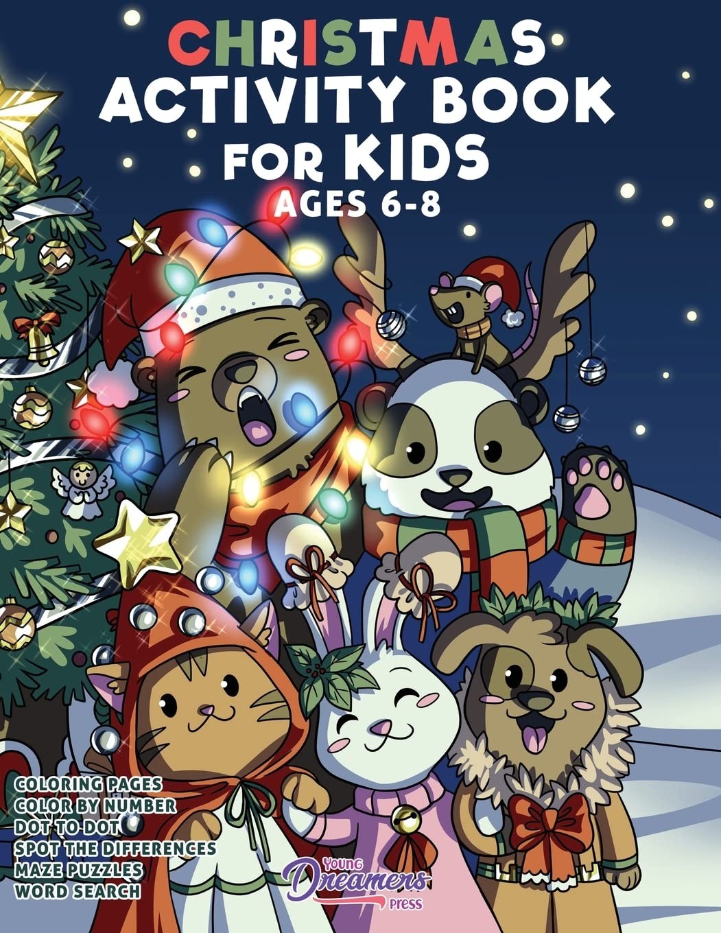 Christmas Activity Book for Kids Ages 6-8: Christmas Coloring Book, Dot to D…
