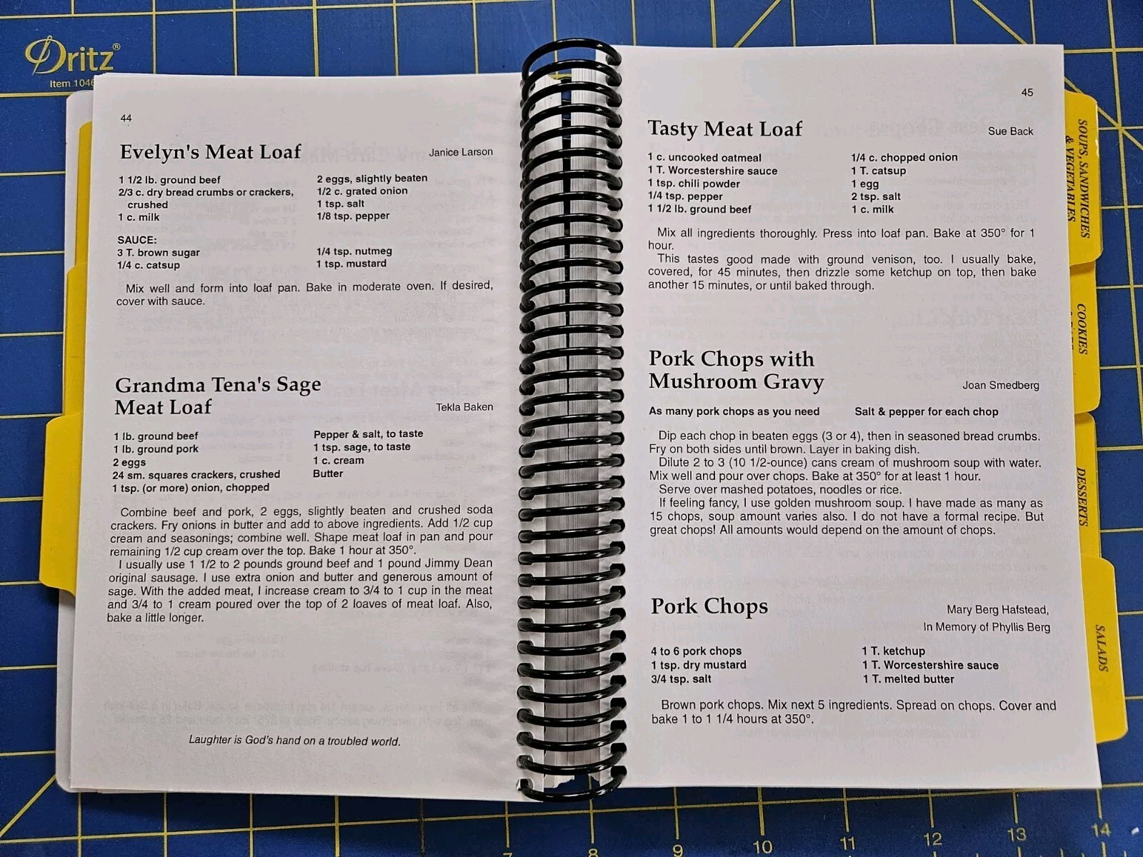 Peace Lutheran Pigeon Falls Wisconsin Cookbook 254 Pages Spiral Scandinavian