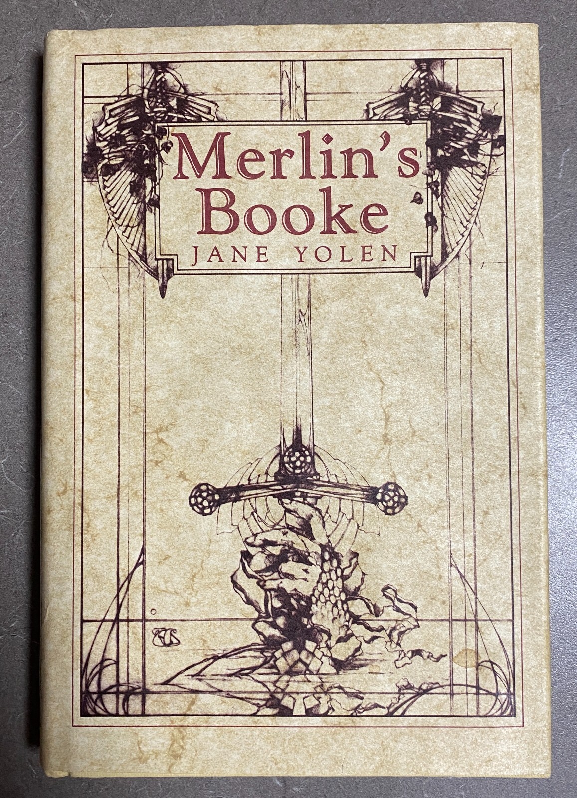 Merlin&rsquo;s Booke by Jane Yolen, Signed, 1st HB, SteelDragon Press, 1986, GD