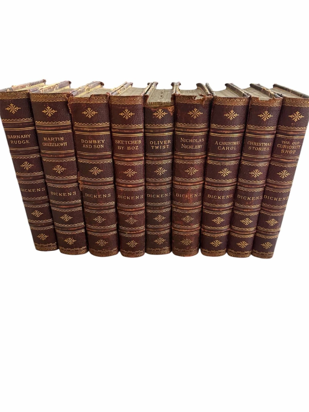 9x Charles Dickens « The Works of Charles Dickens » Set Chapman & Hall 1890-1891