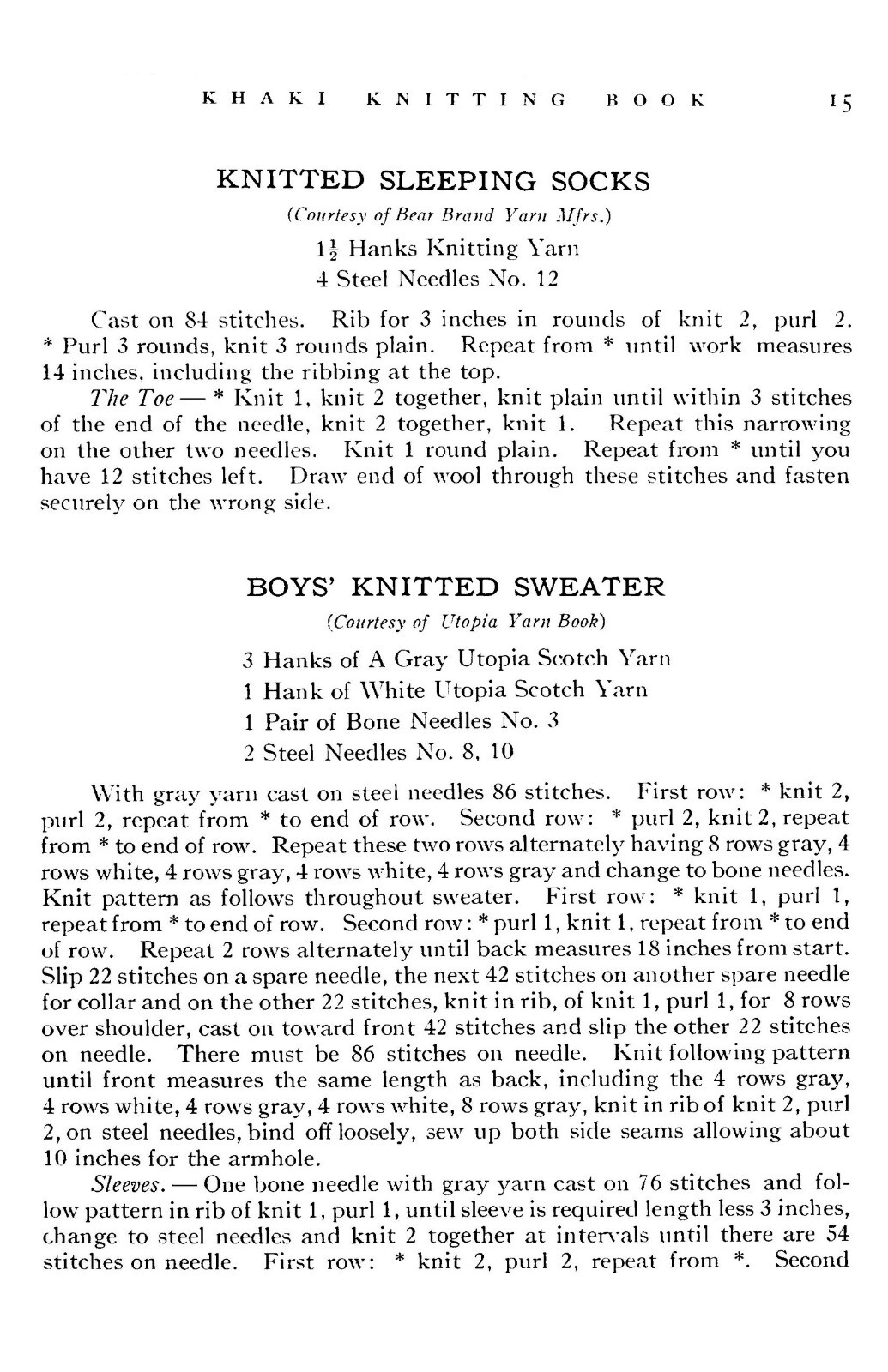 1917Khaki Knitting Book 53 Pages