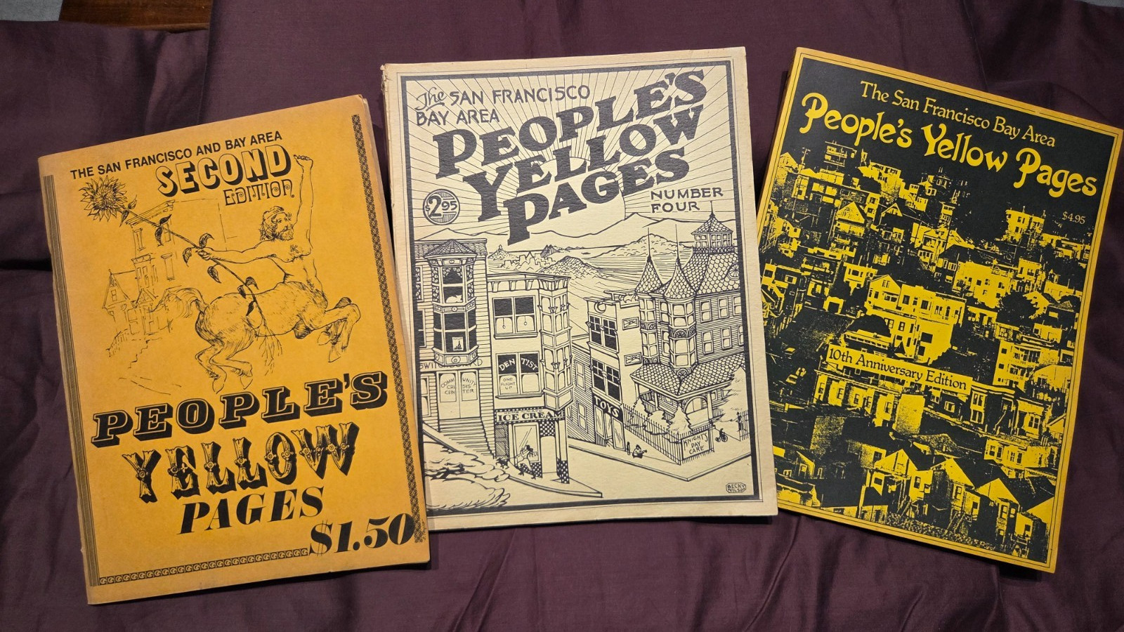 PEOPLE&rsquo;S YELLOW PAGES -San Francisco Bay Area, No. 2, No.4 & No. 10, 3 book lot