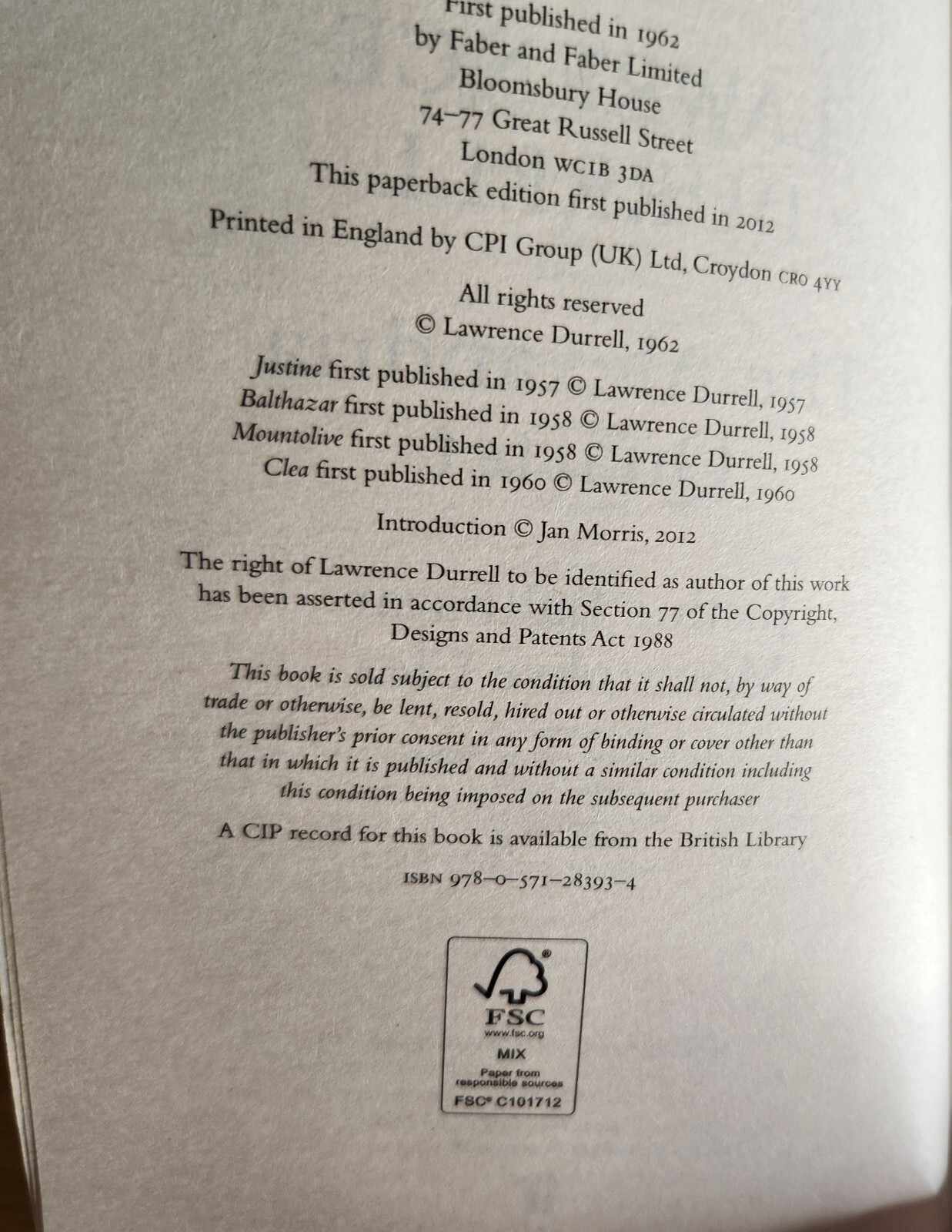 The Alexandria Quartet Lawrence Durrell Paperbound 896 Pages Faber and Faber