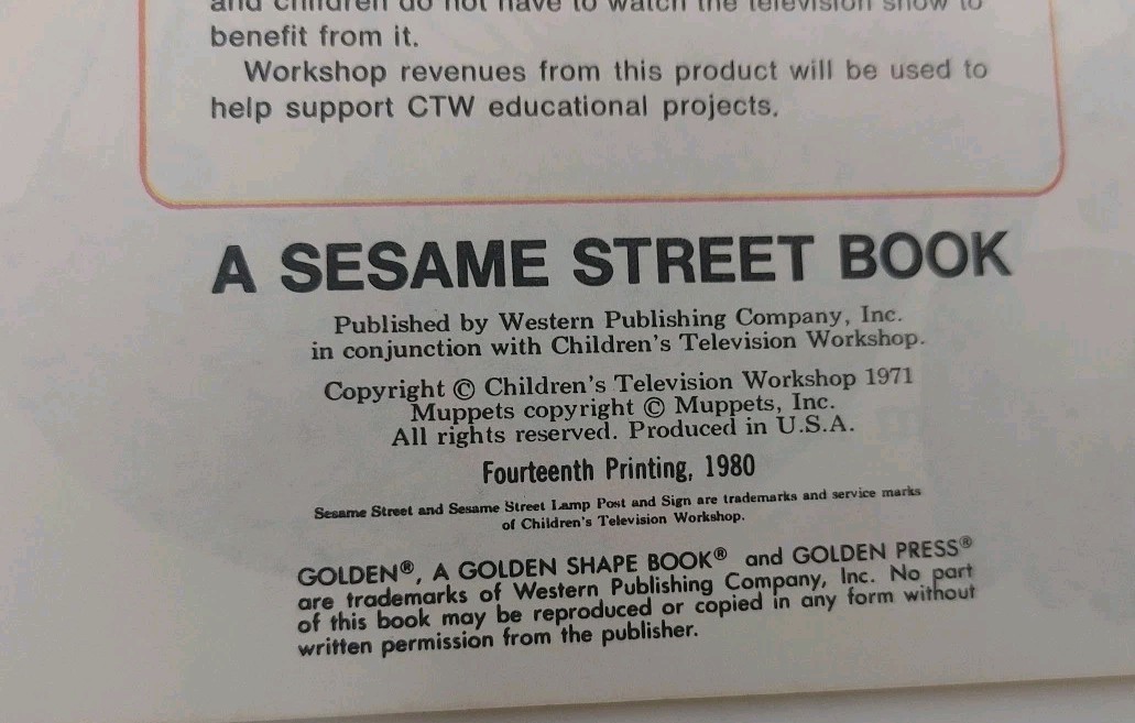 Lot 4 VTG Sesame Street Children&rsquo;s Kids Little Golden Super Shape Picture Books