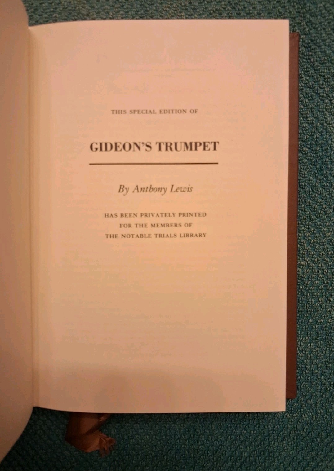 Gideon&rsquo;s Trumpet by Anthony Lewis Notable Trials Library hardcover