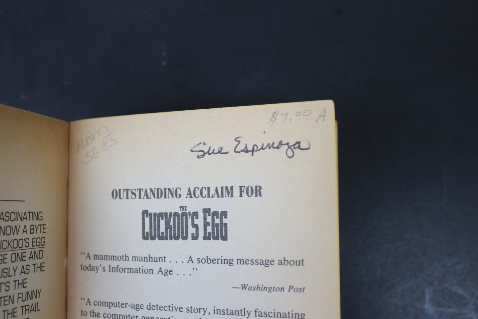 The Cuckoo&rsquo;s Egg Cliff Stoll 1990 1st Pocket Books Printing Computer Espionage