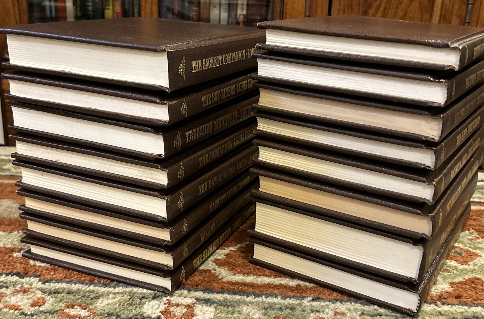 Louis L&rsquo;Amour Leatherette SACKETT Collection Nearly Complete 15 Vol & Companion