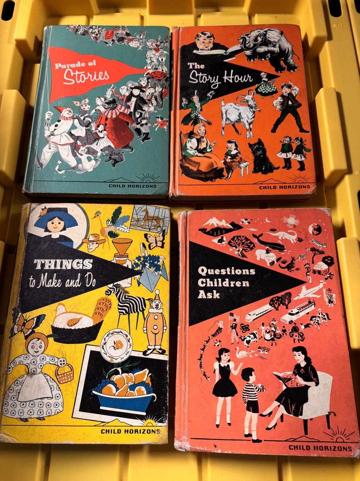 Homeschool Set of 4 Child Horizons Books Hardcover for Parents and kids 1960&rsquo;s