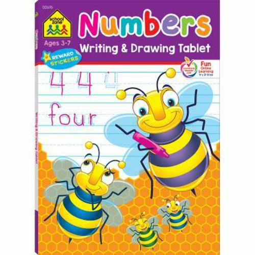 Numbers Writing & Drawing Tablet Ages 3-7 by School, Zone Staff, Brand New, F…