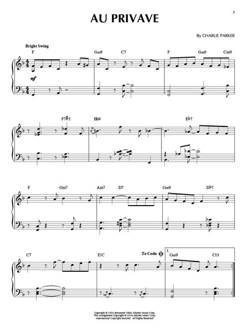 Charlie Parker Jazz Piano Solos Series Volume 40 Jazz Piano Solos
