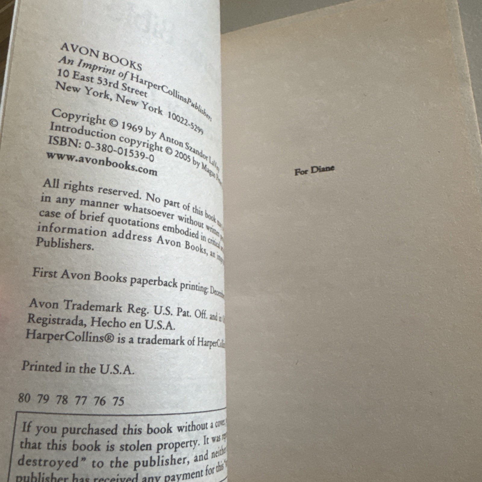 The Satanic Bible Mass Market Paperback MMPB Pb LaVey