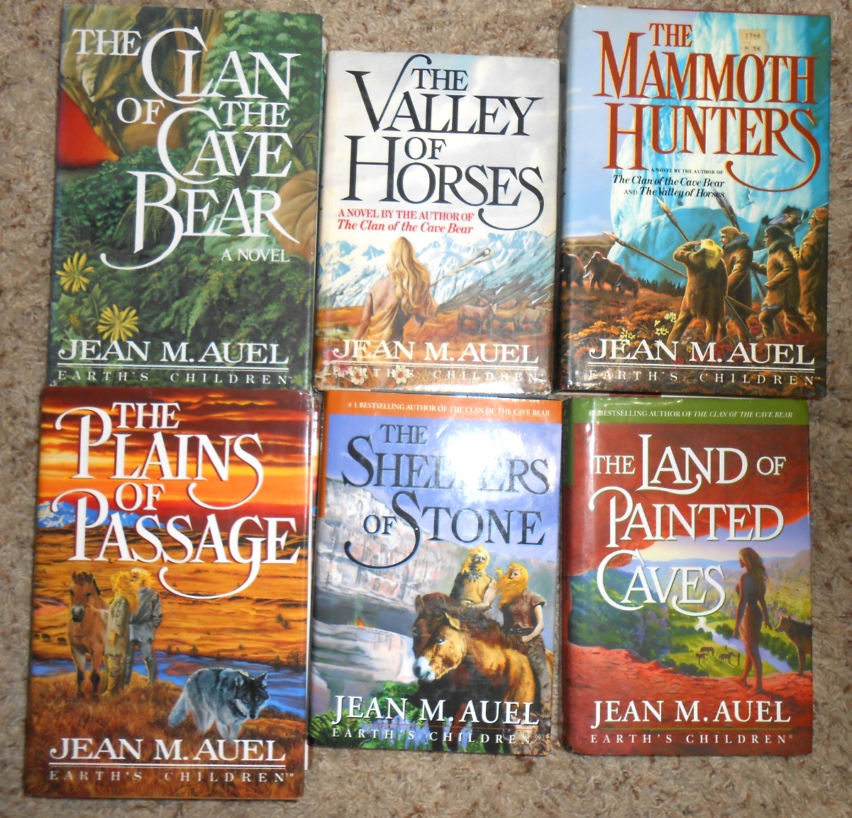 Jean M Auel EARTH&rsquo;S CHILDREN 6 Vo Set 3 BCE 2-1st/1st 1 SIGNED -HC/DJ 1GC-VGC